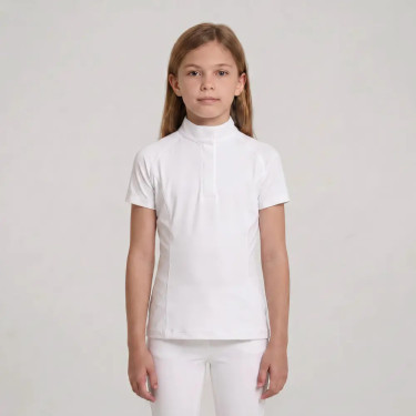 Turniershirt Mädchen kurzarm Weiß 160 – Reitbekleidung