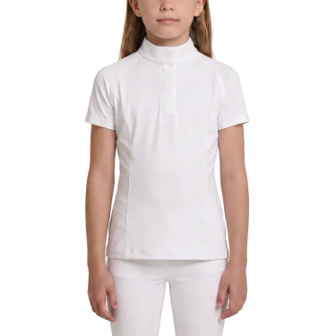 Turniershirt Mädchen kurzarm Weiß 160 – Reitbekleidung