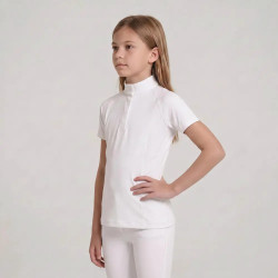 Turniershirt Mädchen kurzarm Weiß 160 – Reitbekleidung
