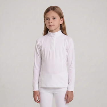 Turnierbluse Mädchen 160 – weiße Reitbluse langarm | Equi-Clic