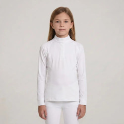 Turnierbluse Mädchen 160 – weiße Reitbluse langarm | Equi-Clic