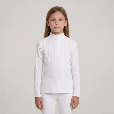 Turnierbluse Mädchen 160 – weiße Reitbluse langarm | Equi-Clic