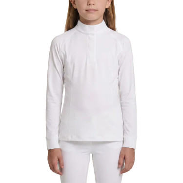 Turnierbluse Mädchen 160 – weiße Reitbluse langarm | Equi-Clic