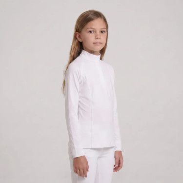 Turnierbluse Mädchen 160 – weiße Reitbluse langarm | Equi-Clic