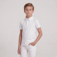 Jungen Turnier Reitbluse kurzarm Weiß – Größe 160 | Equi-Clic