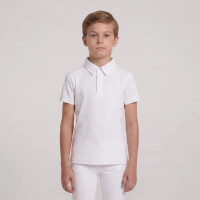 Jungen Turnier Reitbluse kurzarm Weiß – Größe 160 | Equi-Clic