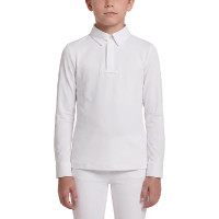 Turnier-Reitbluse Jungen langarm Weiß | Größe 160