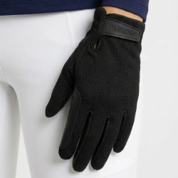 Sommer Reithandschuhe schwarz – atmungsaktiv, Grip | Equi-Clic