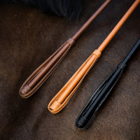 Reitgerte Springen 65 cm Vollleder hellbraun – Equi-Clic