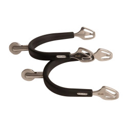 Reitsporen Edelstahl mit Gummi & Rowel 30 mm – Equi-Clic