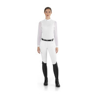 Wettkampf-Polo Rita Ego7 Damen Langarm Marineweiß