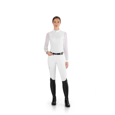 Wettkampf-Polo Rita Ego7 Damen Langarm Marineweiß