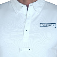 Herren-Poloshirt Cartago langarm Flags & Cup Weiß Weiß