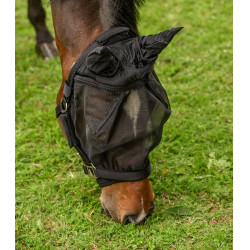 Fliegenmaske fürs Halfter mit Ohrenschutz – Reiten