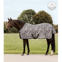 Fliegendecke Waldhausen Zebra mit Kreuzgurten Schwarz / Weiß