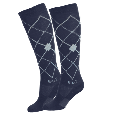 ELT Argyle Reitsocken Schwarz / Steinblau
