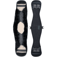 Sangle courte Waldhausen peau d'agneau Schwarz / schwarz