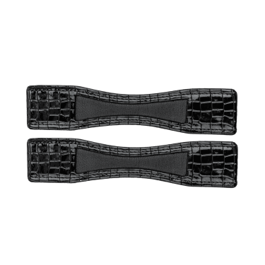 Protection d'éperons Waldhausen cuir verni la paire Schwarzes Leder