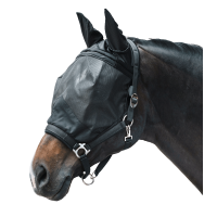 Waldhausen Premium Fliegenmaske mit Halfter Schwarz