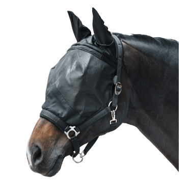 Waldhausen Premium Fliegenmaske mit Halfter Schwarz