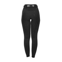 Mädchen-Leggings mit hohem Bund, Full-Grip, mit Gürtelschlaufen Equestro Kinder