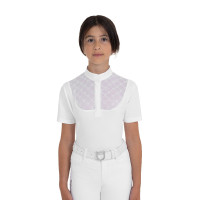 Mädchen-Wettkampf-Poloshirt mit Tüll Equestro Kinder