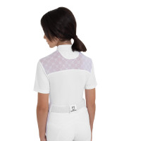 Mädchen-Wettkampf-Poloshirt mit Tüll Equestro Kinder