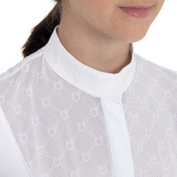 Mädchen-Wettkampf-Poloshirt mit Tüll Equestro Kinder Mädchen-Wettkampf-Poloshirt mit Tüll Equestro Kinder