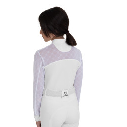 Langarm-Wettkampf-Poloshirt für Mädchen mit Tüll Equestro Kinder Langarm-Wettkampf-Poloshirt für Mädchen mit Tüll Equestro Kinder