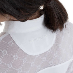 Langarm-Wettkampf-Poloshirt für Mädchen mit Tüll Equestro Kinder Langarm-Wettkampf-Poloshirt für Mädchen mit Tüll Equestro Kinder