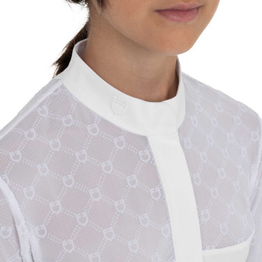 Langarm-Wettkampf-Poloshirt für Mädchen mit Tüll Equestro Kinder Langarm-Wettkampf-Poloshirt für Mädchen mit Tüll Equestro Kinder