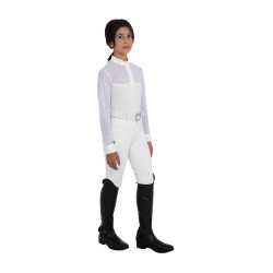 Langarm-Wettkampf-Poloshirt für Mädchen mit Tüll Equestro Kinder Langarm-Wettkampf-Poloshirt für Mädchen mit Tüll Equestro Kinder