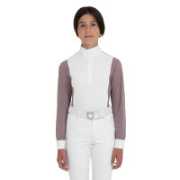Turniershirt Mädchen mit Equestro-Lochmuster Kinder