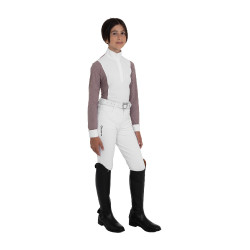 Turniershirt Mädchen mit Equestro-Lochmuster Kinder Turniershirt Mädchen mit Equestro-Lochmuster Kinder