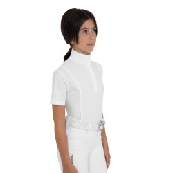 Kurzärmliges Turnierpolo für Mädchen mit Mesh-Einsätzen Equestro Kinder Kurzärmliges Turnierpolo für Mädchen mit Mesh-Einsätzen Equestro Kinder