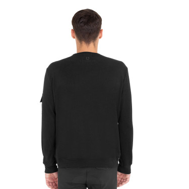 Herren-Fleecepullover mit Rundhalsausschnitt und seitlicher Tasche Equestro Herren-Fleecepullover mit Rundhalsausschnitt und seitlicher Tasche Equestro