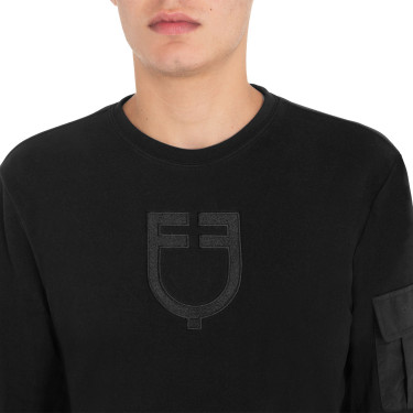 Herren-Fleecepullover mit Rundhalsausschnitt und seitlicher Tasche Equestro Herren-Fleecepullover mit Rundhalsausschnitt und seitlicher Tasche Equestro