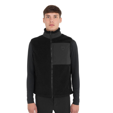 Herren-Weste aus Teddyfleece mit Fronttasche Equestro Herren-Weste aus Teddyfleece mit Fronttasche Equestro