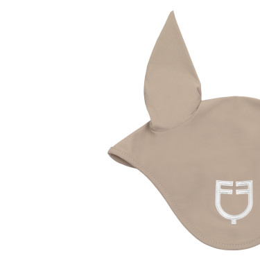 Fliegenhaube aus technischem Stoff mit kontrastierendem Equestro-Logo