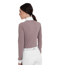 Damen-Turnier-Poloshirt langarm perforiert Equestro Damen-Turnier-Poloshirt langarm perforiert Equestro