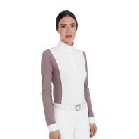 Damen-Turnier-Poloshirt langarm perforiert Equestro