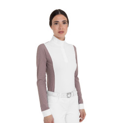 Damen-Turnier-Poloshirt langarm perforiert Equestro Damen-Turnier-Poloshirt langarm perforiert Equestro