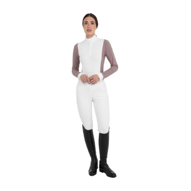 Damen-Turnier-Poloshirt langarm perforiert Equestro Damen-Turnier-Poloshirt langarm perforiert Equestro