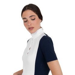 Damen-Wettkampf-Poloshirt kurzarm mit Mesh-Einsätzen Equestro