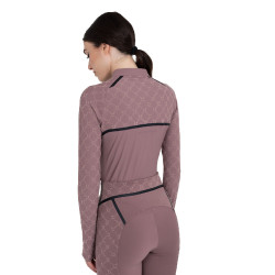 Damen-Trainingspolo Langarm mit Monogramm-Print Equestro Damen-Trainingspolo Langarm mit Monogramm-Print Equestro