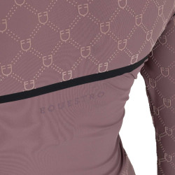 Damen-Trainingspolo Langarm mit Monogramm-Print Equestro Damen-Trainingspolo Langarm mit Monogramm-Print Equestro
