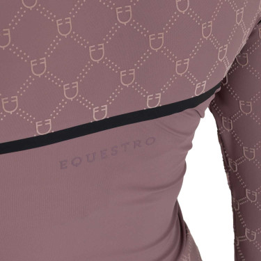 Damen-Trainingspolo Langarm mit Monogramm-Print Equestro Damen-Trainingspolo Langarm mit Monogramm-Print Equestro