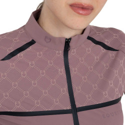 Damen-Trainingspolo Langarm mit Monogramm-Print Equestro Damen-Trainingspolo Langarm mit Monogramm-Print Equestro