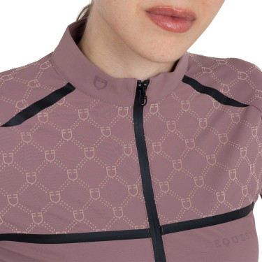 Damen-Trainingspolo Langarm mit Monogramm-Print Equestro Damen-Trainingspolo Langarm mit Monogramm-Print Equestro
