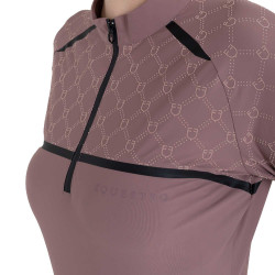 Damen-Trainingspolo Langarm mit Monogramm-Print Equestro Damen-Trainingspolo Langarm mit Monogramm-Print Equestro